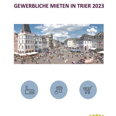 Titelblatt Broschüre "Gewerbliche Mieten" 2023